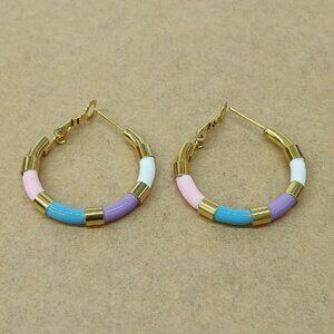 Stainless steel earrings , New with tags , Multicolor